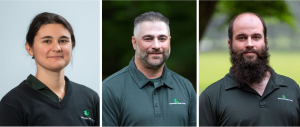 New superintendents for Delaware State Parks (left to right) Kathleen Crane, Killens Pond State Park; Robert Brokus, Bellevue and Fox Point State Parks; and Mathew Smith, Brandywine Creek State Park. /DNREC photos